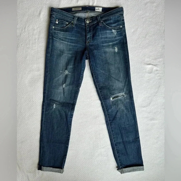 Ag Adriano Goldschmied Denim - AG Adriano Goldschmied Jeans Women’s 28 The Stilt Roll Up Cigarette Distressed